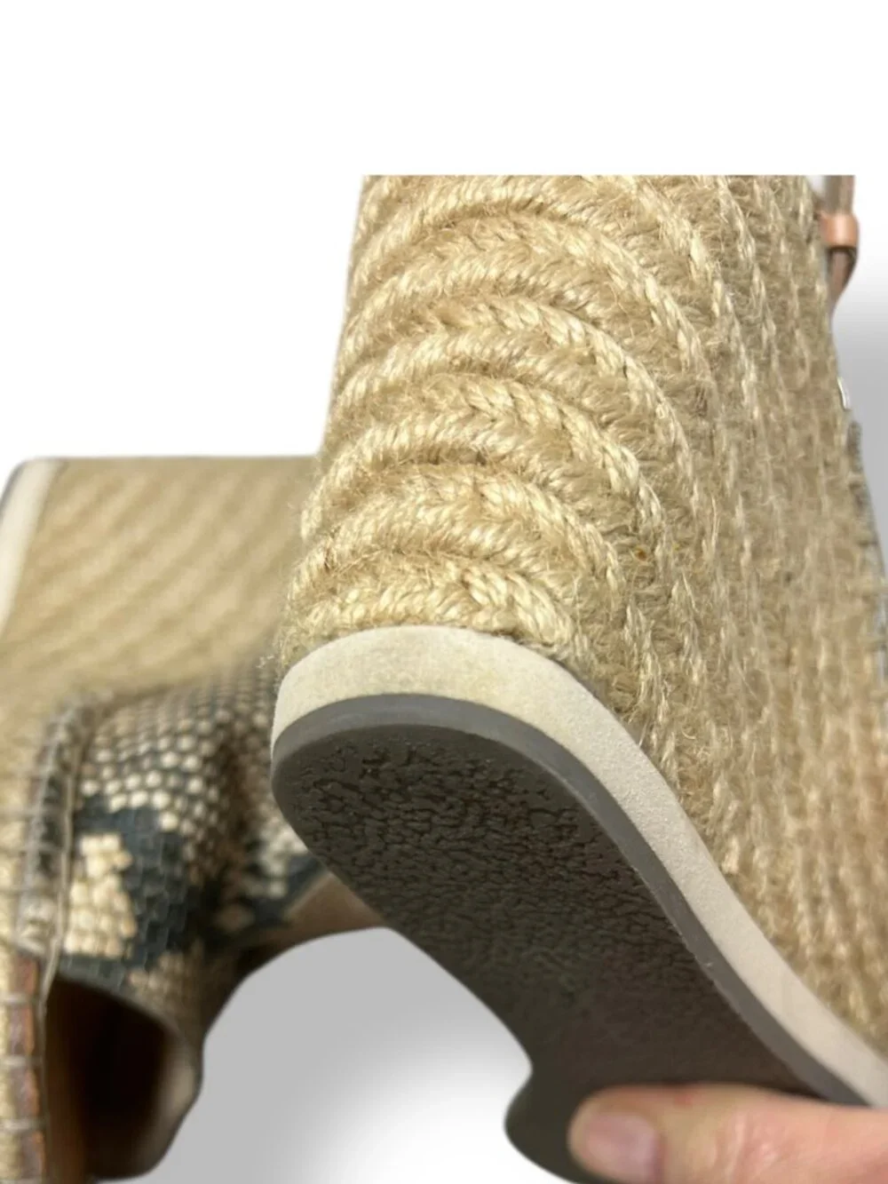 Dolce Vita Shan Peep Toe Snake Print Platform Sandal Sz 6